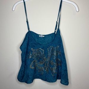 womens detailed blue tank!